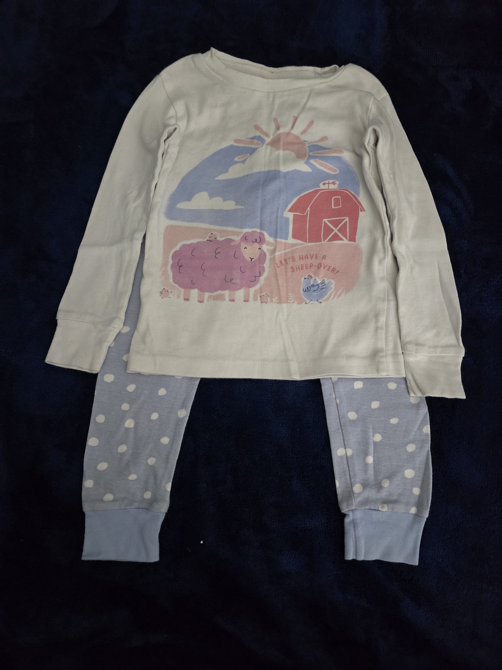 Carter's Light Blue and Pink Sheep Pajama Set